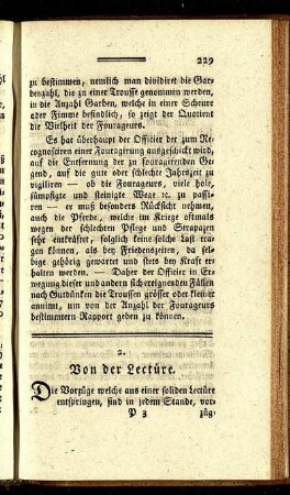 [Zweyte Abtheilung. Von der militairischen Lectüre.]