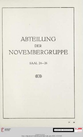 Abteilung der Novembergruppe: Saal 24-26