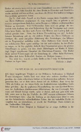 Neue Folge 33 = Jahrgang 57: Papst Pius XI. als Kunstforscher