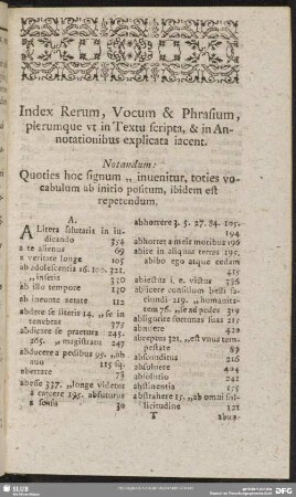 Index Rerum, Vocum & Phrasium