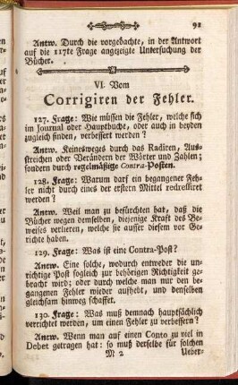 VI. Vom Corrigiren der Fehler.