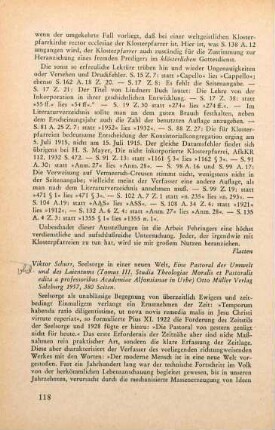 118-119 [Rezension] Schurr, Viktor, Seelsorge in einer neuen Welt