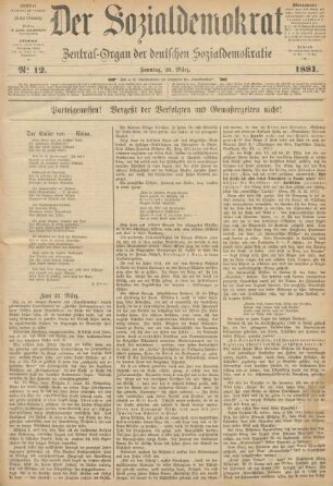 No 12. Sonntag, 20. März. 1881.