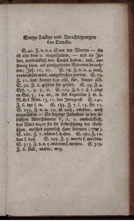 Einige Zusätze und Berichtigungen des Drucks.
