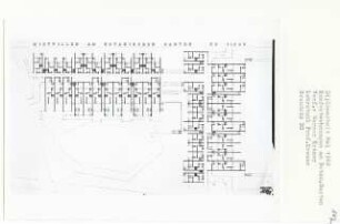Komfortwohnungen am Botanischen Garten, Berlin-Lichterfelde (Diplomarbeit bei Willy Kreuer): Grundriss Erdgeschoss 1:200