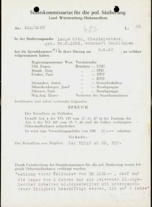 Lange, Otto