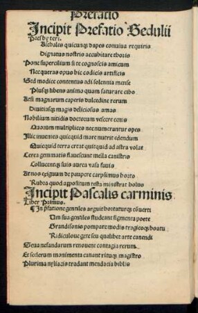 Incipit Pascalis carminis ...
