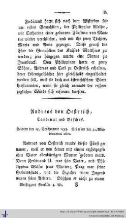 Andreas von Oestreich, Cardinal und Bischof