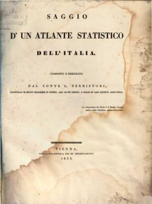 Saggio d'un atlante statistico dell'Italia