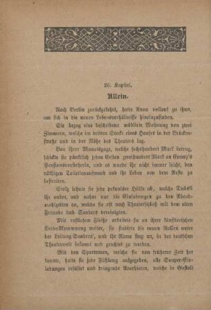 26. Kapitel. Allein