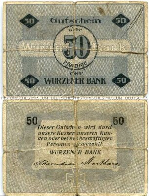 Wurzen (Bank), 50 Pfennig