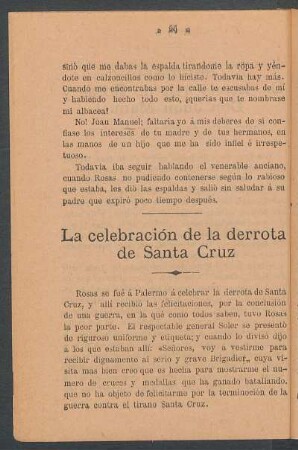 La celebración de la derrota de Santa Cruz