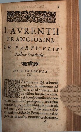 De particulis italicae orationis, quibus accesserunt tractatus de accentibus ... de articulis ... et ultimo ... nomenclator italico-latinus