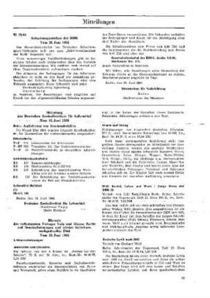 Hinweis des volkseigenen Verlages Volk und Wissen Berlin auf Neuerscheinungen und wieder lieferbare, nachgedruckte Titel : vom 23. Juni 1964