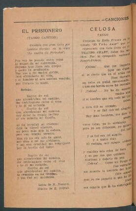 El prisionero : (Tango canción)