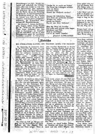 Essad Beys Artikel in der Zeitschrift Die literarische Welt 1933