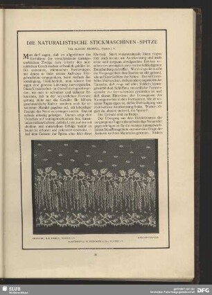 Die naturalistische Stickmaschinen-Spitze