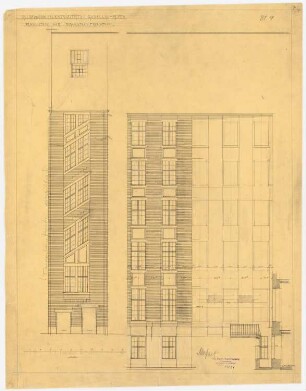 AEG-Hauptverwaltungsgebäude, Berlin: 2 Fassadenansichten, 1:50