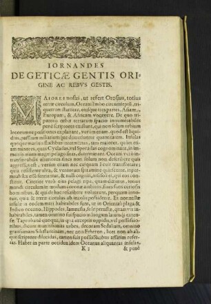 Iornandes De Geticae Gentis Origine Ac Rebvs Gestis.