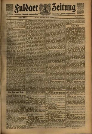 Erste Ausgabe vom Dienstag, den 04. Oktober 1910.