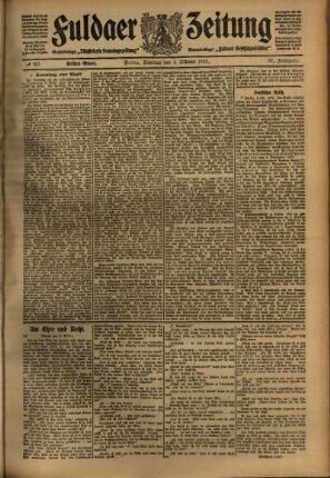 Erste Ausgabe vom Dienstag, den 04. Oktober 1910.