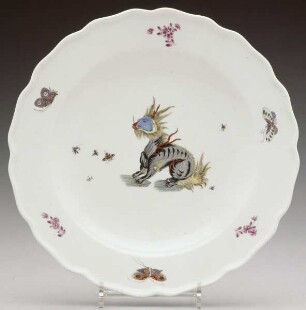 Teller mit chinesischem Fabeltier Quilin