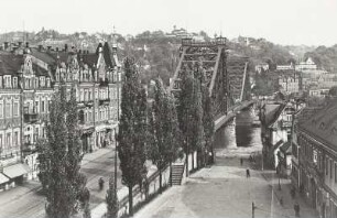 Loschwitzer Brücke ("Blaues Wunder") : Blick über die Loschwitzer Brücke ("Blaues Wunder") gegen Loschwitz