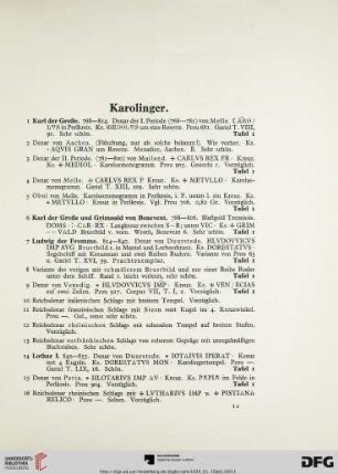 [Karolinger, Der burgundische Kreis] (Nr. 1-142)