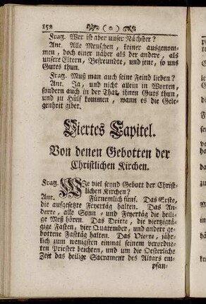 Viertes Capitel. Von denen Gebotten der Christlichen Kirchen