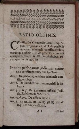 Ratio Ordinis.