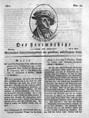 Nro. 70, Montag, den 8. April 1811