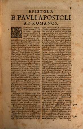 Expositio In Epistolam Beati Pavli Apostoli Ad Romanos : ex Sanctis Patribvs, Et Sacris Doctoribvs Collecta