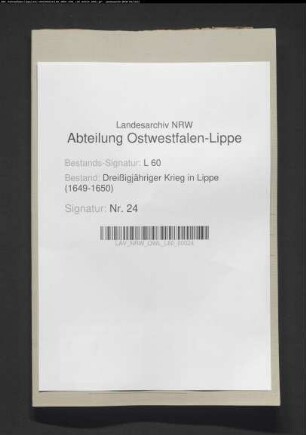 Drangsale der Stadt Blomberg