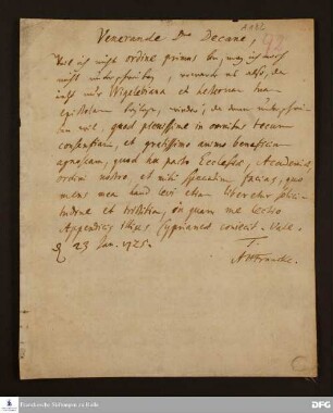 Brief von August Hermann Francke an Joachim Lange.