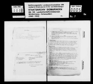 Schriftverkehr mit der französischen Militärverwaltung