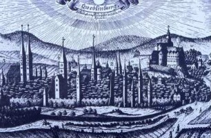Quedlinburg - undatierte historische Darstellung : Historische Darstellung von Quedlinburg