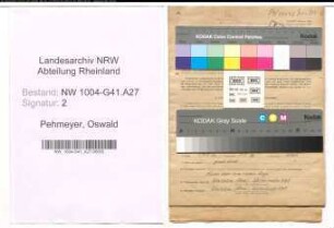 Entnazifizierung Oswald Pehmeyer , geb. 07.02.1902 (Polizeibeamter)