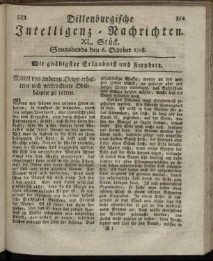 XL. Stück. Sonnabends den 6. October 1798.