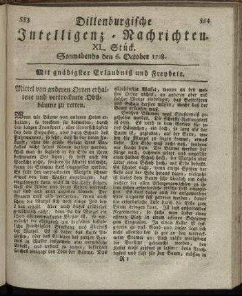 XL. Stück. Sonnabends den 6. October 1798.