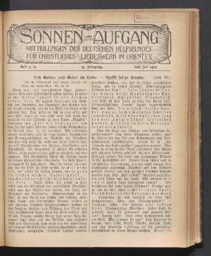 Heft 9/10. 19. Jahrgang. Juni/Juli 1917