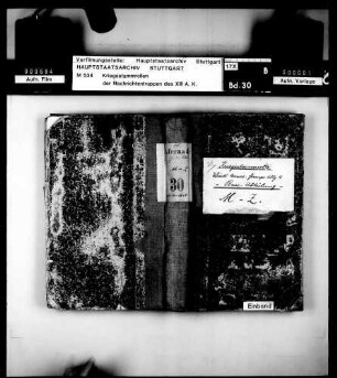 Kriegsstammrolle Württ. Armee Fernsprech-Abteilung 4 (Bauabteilung) - Buchstabe M - Z