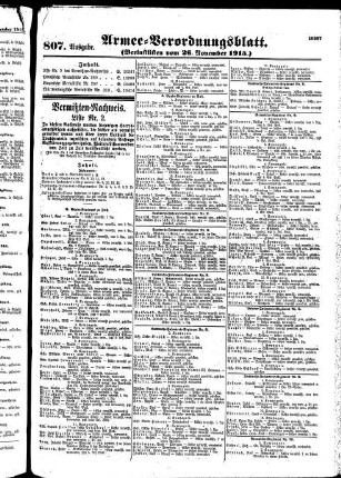 807. Ausgabe. Freitag, 26. November 1915
