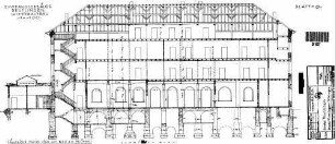 Reutlingen Hbf: Empfangsgebäude mit Expressgut Längsschnitt E-F