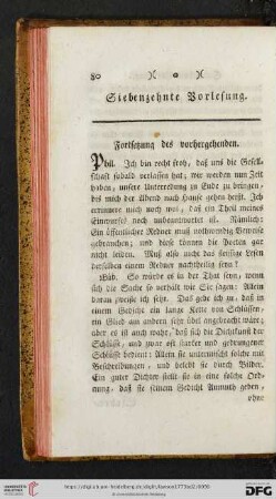 Siebzehnte Vorlesung: Fortsetzung des vorhergehenden