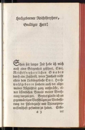 Hochgeborner Reichsfreiherr, Gnädiger Herr!