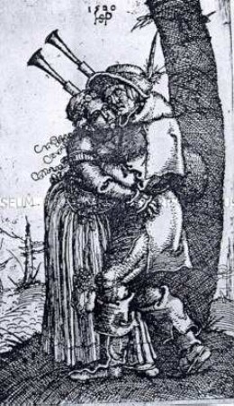 Liebespaar (Dudelsackspieler und Mädchen)