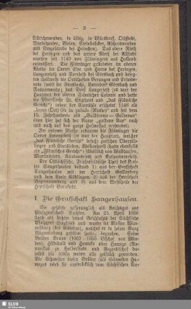 I. Die Grafschaft Sangerhausen