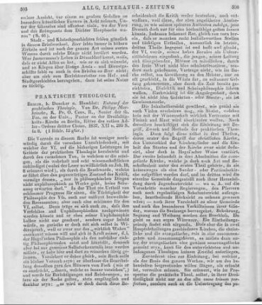 Marheineke, P. K.: Entwurf der practischen Theologie. Berlin: Duncker & Humblot 1837
