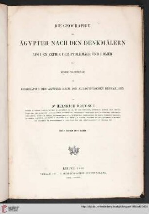 Band 3: Geographische Inschriften altägyptischer Denkmäler
