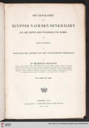 Band 3: Geographische Inschriften altägyptischer Denkmäler